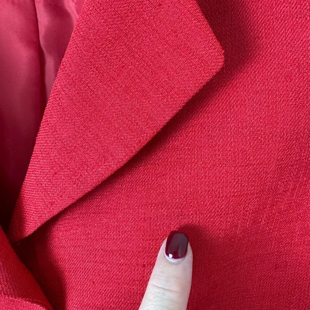 Kasper ASL Petite Red Blazer Jacket Classic Professional Career Women's 4P GUC